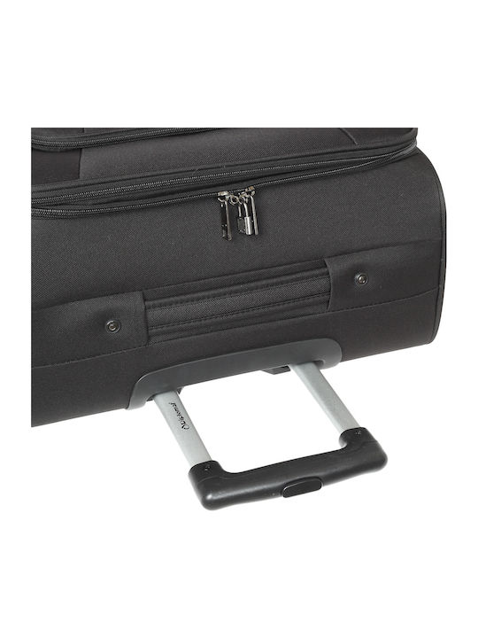 Diplomat Small The Vienna Collection Cabin Fabric Suitcase Black with 2 Wheels Height 55cm