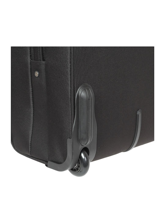 Diplomat Small The Vienna Collection Cabin Fabric Suitcase Black with 2 Wheels Height 55cm