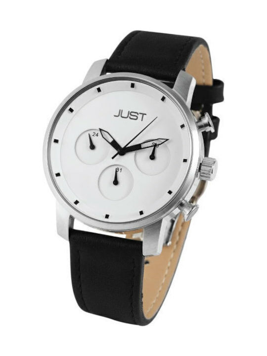 Just Watch Men's Watch 42mm Battery with Black Leather Strap