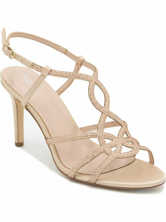 Migato Damen Sandalen mit Dünn hohem Absatz in Beige Farbe