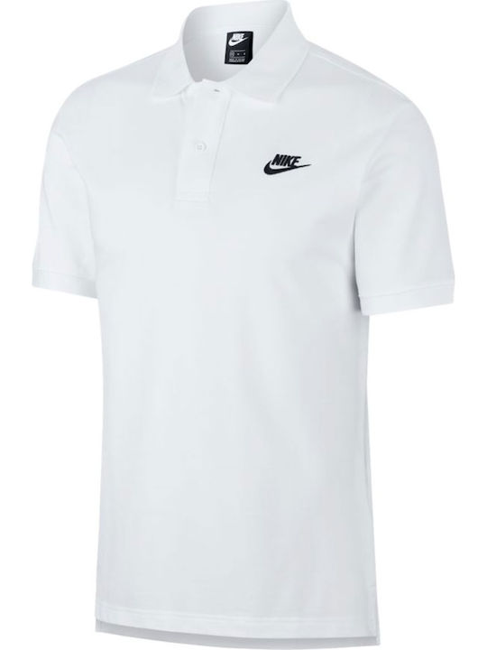 Nike Polo Μπλούζα Κοντομάνικη Λευκή
