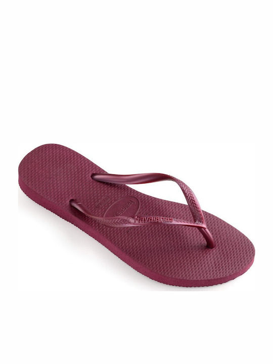 Slim Women's Flip Flops Burgundy