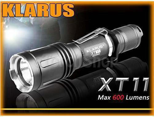 Klarus Rechargeable Flashlight LED Waterproof IPX8 with Maximum Brightness 1060lm XT11 2x CR123A