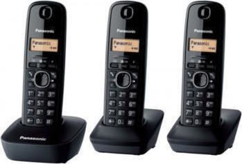 Panasonic KX-TG1613 Cordless Phone (3-Pack) Black