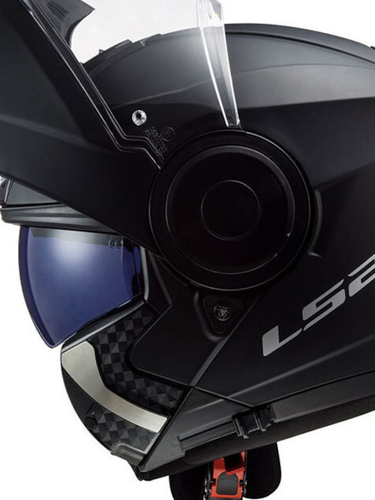 LS2 Scope FF902 Matt Black Motorcycle Helmet Flip-Up ECE 22.05 1650g with Sun Visor