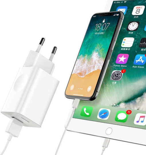 Baseus Φορτιστής Χωρίς Καλώδιο με Θύρα USB-A 24W Quick Charge 3.0 Λευκός (CCALL-BX02)