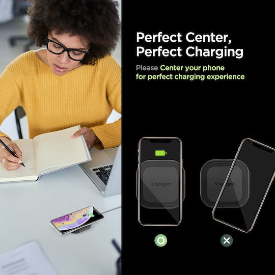 Spigen Ασύρματος Φορτιστής (Qi Pad) 18W Quick Charge 3.0 Μαύρος (F309W)