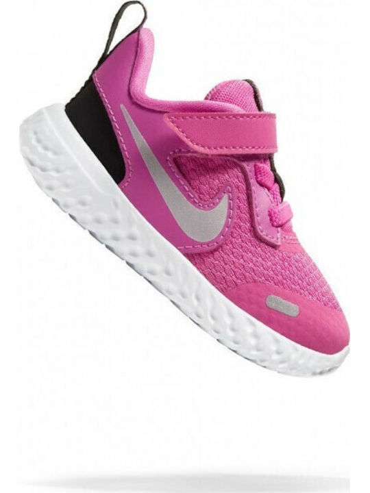 Revolution Revolution 5 I Kids Sports Shoes Running with Hoop & Loop Closure Active Fuchsia / Metallic Silver