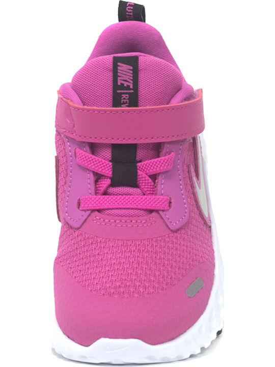 Revolution Revolution 5 I Kids Sports Shoes Running with Hoop & Loop Closure Active Fuchsia / Metallic Silver