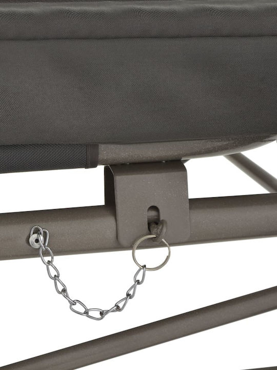 Garten & Veranda Schaukel mit Basis und Kissen 3 Sitze Metallisch Gray L220xB160xH240cm