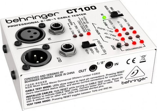 Behringer CT-100 Kabeltester Für Audio MIDI RCA TT XLR Jack