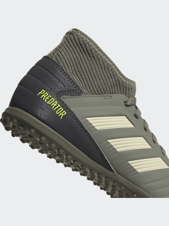Παιδικά Ποδοσφαιρικά Παπούτσια Ψηλά Predator 19.3 TF με Σχάρα και Καλτσάκι Legacy Green / Sand / Solar Yellow