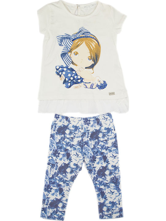 Εβίτα Kids Set with Leggings Summer 2pcs White