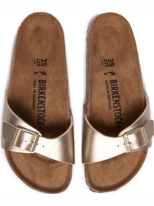 Madrid Birko-Flor Women's Anatomic Gold Narrow Fit Sandals