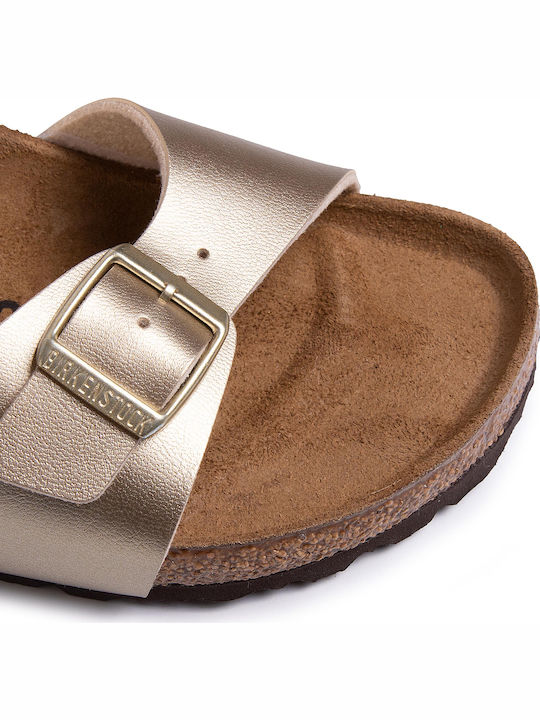 Madrid Birko-Flor Women's Anatomic Gold Narrow Fit Sandals