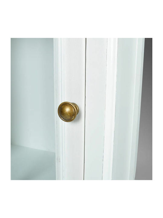 Витрина за дневна от MDF със стъкло Бяла 41x26x147см