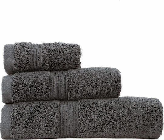 Nef-Nef Homeware Προσώπου Aegean 50x100εκ. Anthracite Βάρους 500gr/m²