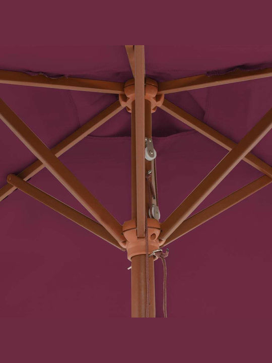 Square Wooden Burgundy Garden Umbrella 1.5x2xHeight 2.35m