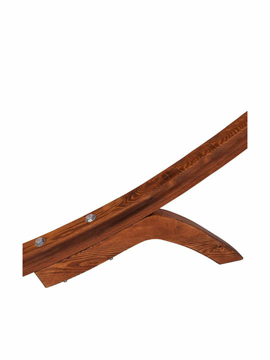Șezlong Lemn Colby cu Țesătură Textilene și Parasolar Bej 221x105x162cm