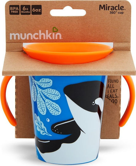 Munchkin Baby Cup Miracle 360° Wildlove Sippy Cup made of Plastic Blue 177ml for 6m+m+