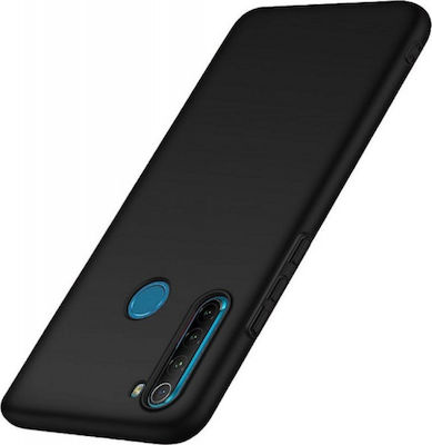 Hurtel Soft Matt Silicone Back Cover Black (Redmi Note 8)