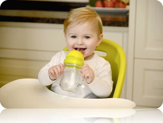 Kidsme Бебешка чаша с дръжки и сламка от пластмаса Розов 240мл за 9m+m+