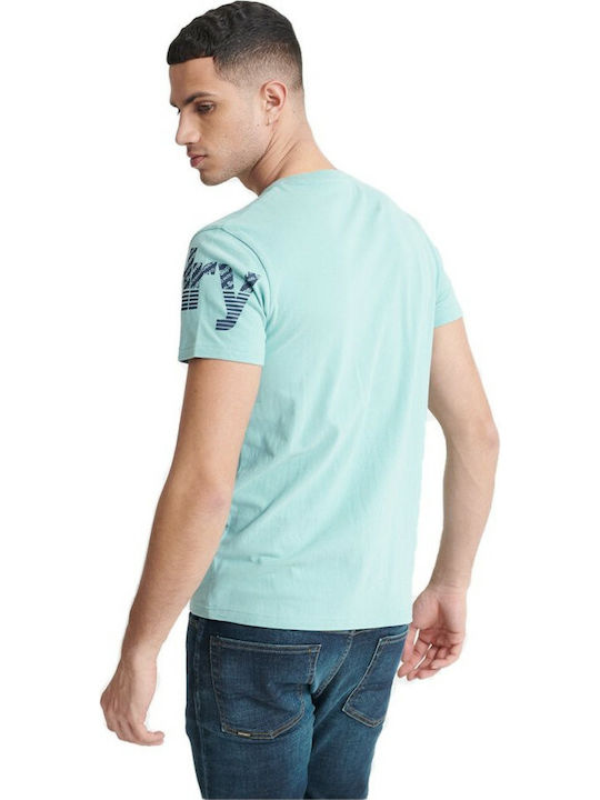 Superdry Core Split Herren T-Shirt Kurzarm Hellblau