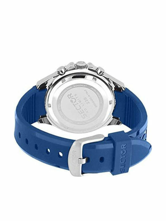 Sector 230 Men's Watch 43mm Chronograph Battery with Blue Rubber Strap