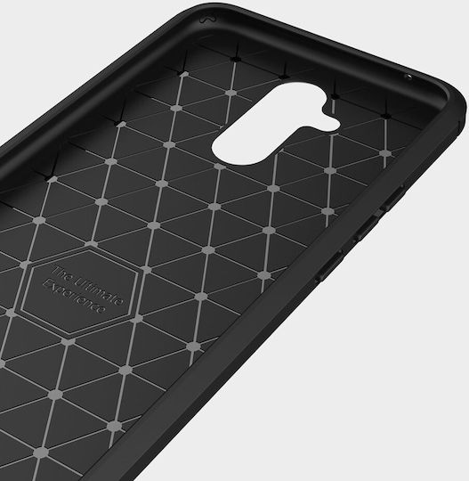 Hurtel Brushed Carbon Back Cover Σιλικόνης Μαύρο (Huawei Mate 20 Lite)