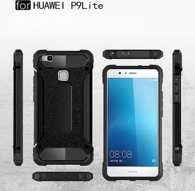 Forcell Umschlag Rückseite Silikon Schwarz (Huawei P9 Lite)