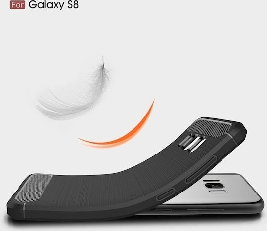 Hurtel Tech Protect Carbon Задна корица Силикон Черен (Galaxy S8)