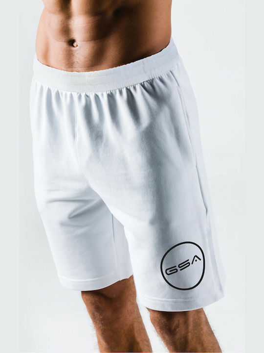 GSA Men's Sports Monochrome Shorts White