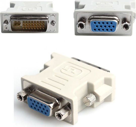 Μετατροπέας DVI-I male σε VGA female White Λευκό 1τμχ
