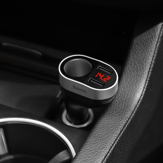 Hoco Z29 Încărcător Auto 96W 3.1A Încărcare Rapidă cu Porturi: 2xUSB 1xBrichetă Negru Culoare