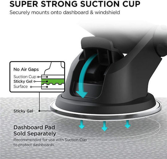 iOttie Βάση Κινητού Αυτοκινήτου Easy One Touch 4 Mini Dash & Windshield Mount με Ρυθμιζόμενα Άγκιστρα
