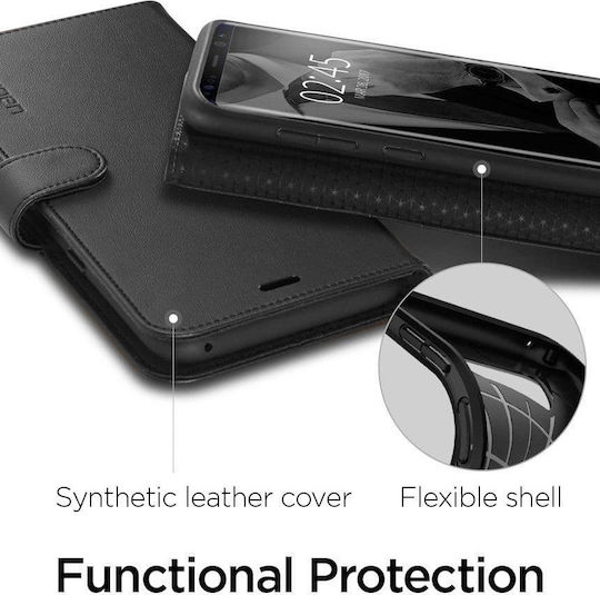 Spigen Wallet S Synthetic Leather Black (Galaxy S8+)