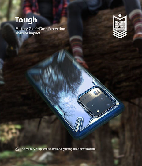 Ringke Fusion-X Back Cover Σιλικόνης 2mm με Λουράκι Μπλε (Galaxy S20 Ultra)