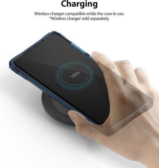 Ringke Fusion-X Back Cover Σιλικόνης 2mm με Λουράκι Μπλε (Galaxy S20 Ultra)