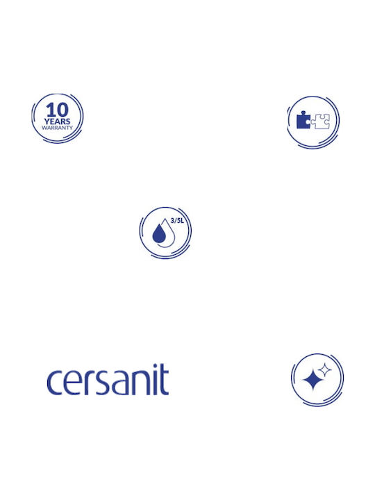 Cersanit Parva Floor-Standing Toilet Bottom Siphon with Flush with Cover Duroplast White