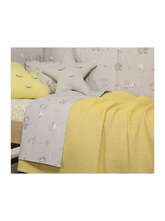 Nef-Nef Homeware Blanket Nursery Swaddling Blankets Smooth Cotton Yellow 80x110cm.