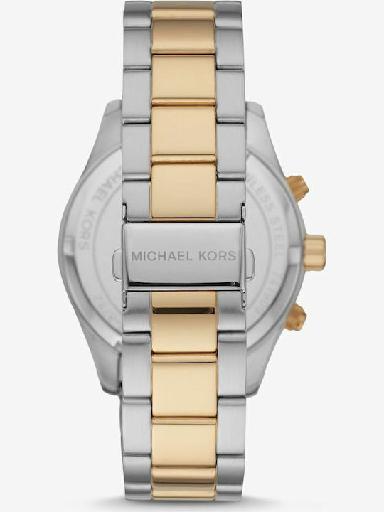 Michael Kors Layton Men's Watch 42mm Chronograph Battery with Pink Gold Metal Bracelet