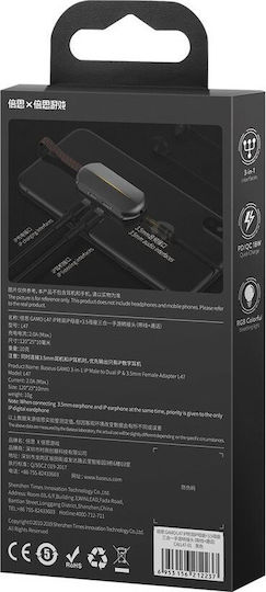 Baseus GAMO L47 Konverter Blitzschlag männlich zu 3.5mm / Blitzschlag weiblich Schwarz 1Stück