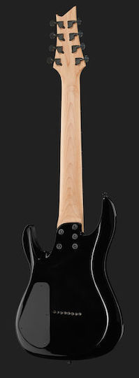 Harley Benton R-458 Електрическа Китара 8 Струни Stratocaster с HH Магнитна Конфигурация Висок Гланц Черен