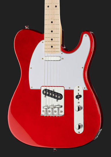 Harley Benton TE-20MN Electric Guitar Telecaster with SS Pickup Configuration Candy Apple Red