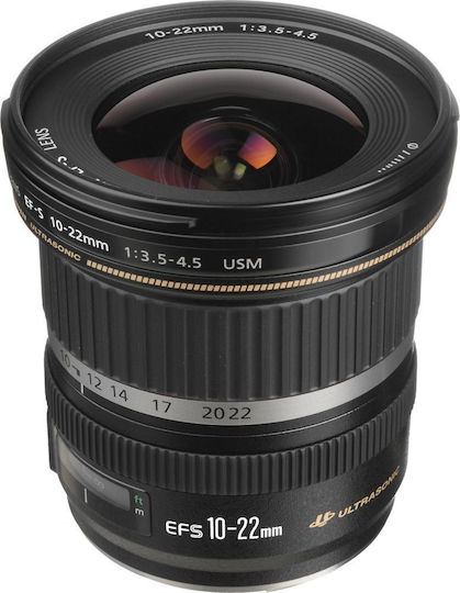 Canon Crop Camera Lens 10-22mm f/3.5-4.5 USM Wide Angle Zoom for Canon EF-S Mount Black