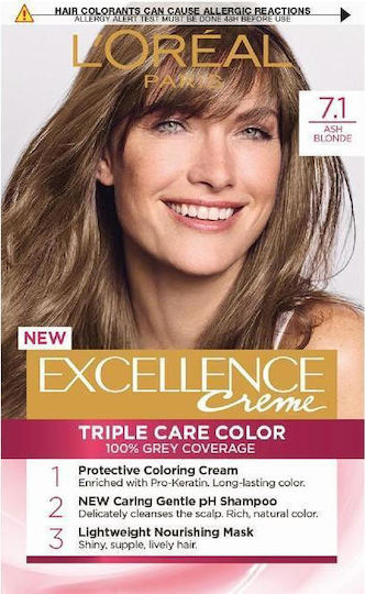 L'Oreal Paris Excellence Creme Vopsea de Păr 7.1 Blond Cenușiu 48ml
