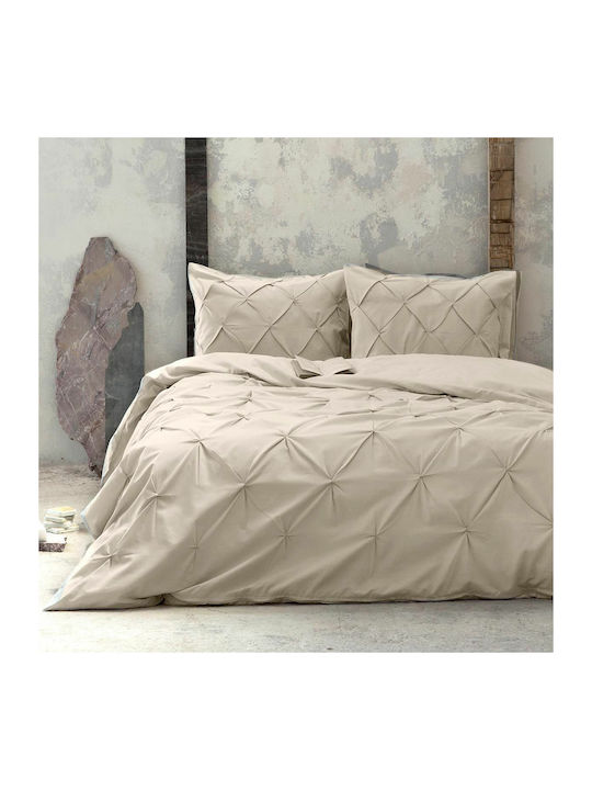 Nima Duvet Cover Set Cotton King with 2 Pillowcases 240x260 Arcata 23205 Beige