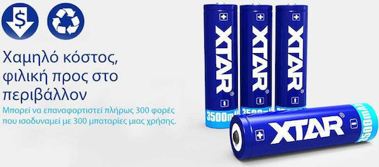 XTAR Επαναφορτιζόμενη Μπαταρία 18650 Li-ion 3500mAh 3.7V 1τμχ