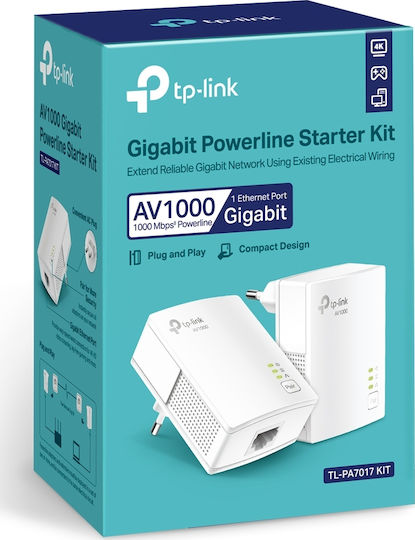 TP-LINK TL-PA7017 Kit v4 Powerline Double Wired and Gigabit Ethernet Port