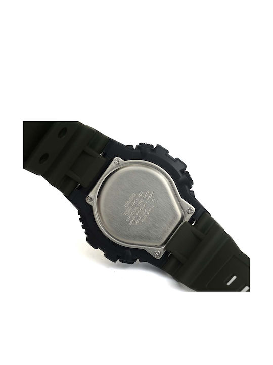 Casio Standard Analog/Digital Men's Watch 48mm Battery with Green Rubber Strap